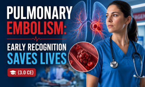 PULMONARY EMBOLISM: EARLY RECOGNITION SAVES LIVES (3.0 CE)